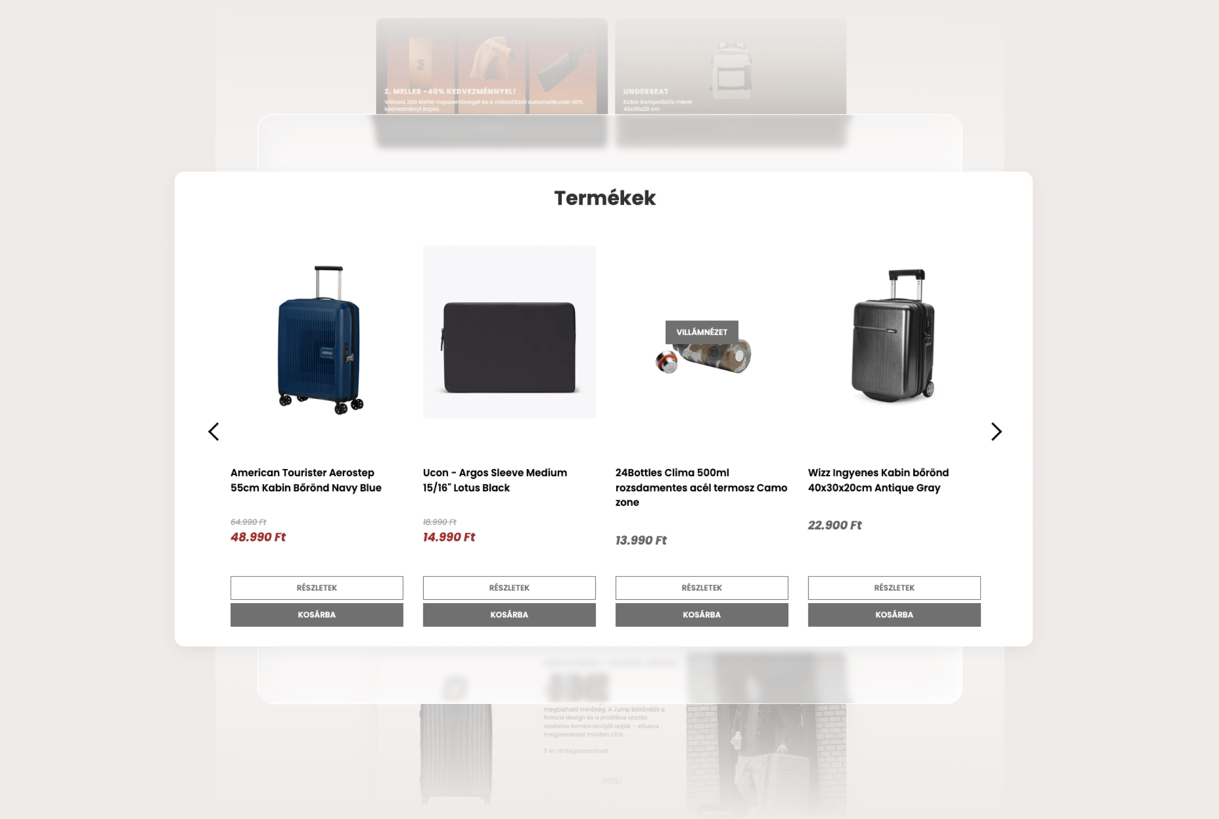 Egyedi Shoprenter termékmodul a cactusstudio.hu számára