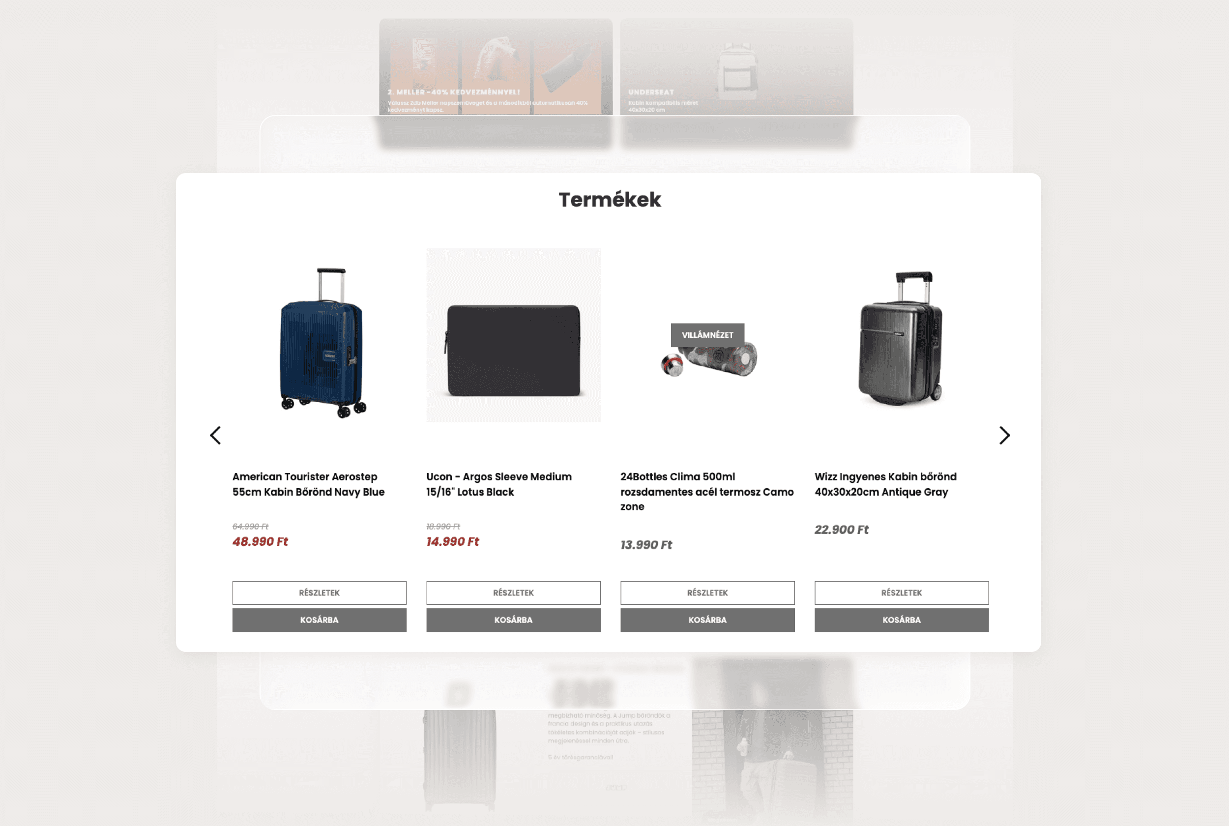Egyedi Shoprenter termékmodul a cactusstudio.hu számára